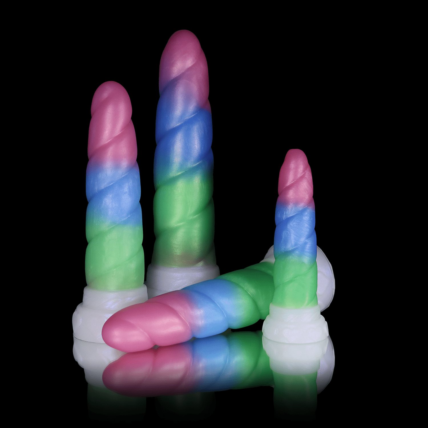 Diferentes tamanhos do dildo Uni da Monster D