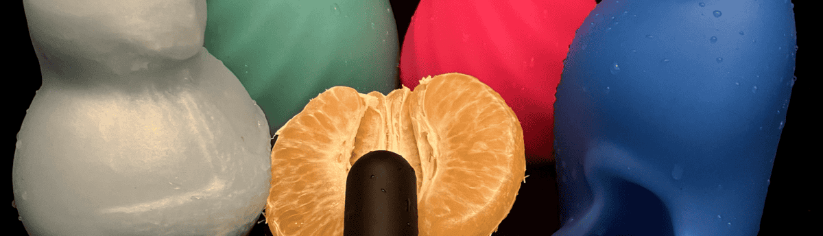 vibrador discreto vibrador discreto encima de uma mexerica aberta