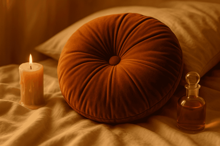 almofada em cima da cama remetendo o uso de produtos para o sexo anal