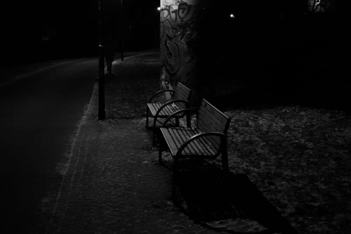 Parque de noite, lugar para dogging