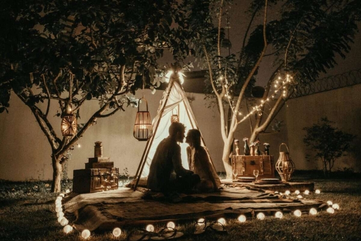 Casal Juntos no começo de um papai e mamãe