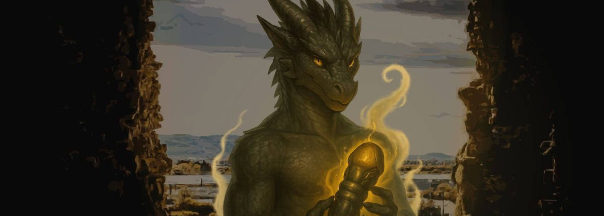 Personagem-furry-dentro-de-uma-caverna Personagem Furry Hentai de um dragão dentro de uma caverna