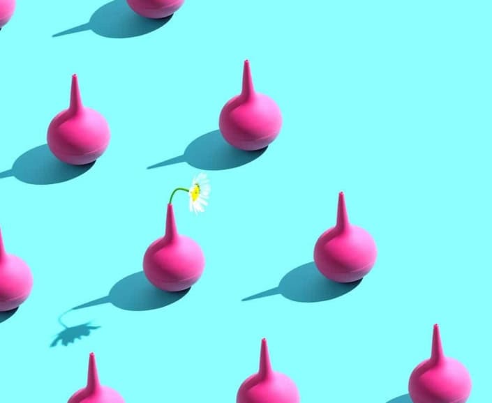 Chucas rosas ilustradas enfileiradas.